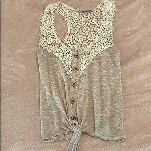 Crochet tank top.